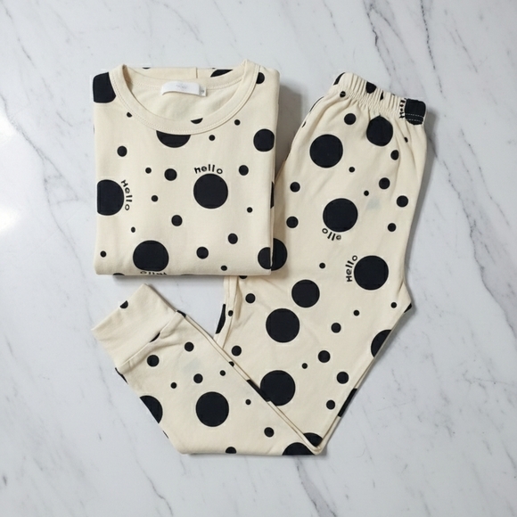 Other - Kids Cream and Black Polka Dot Pajamas